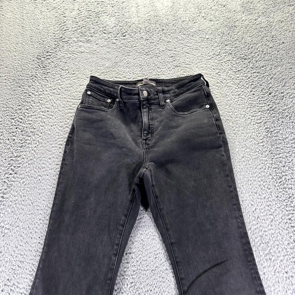 Madewell Kick Out Jeans Womens 28x28 Black Denim Cotton Curvy Straight Stretch - Picture 2 of 13